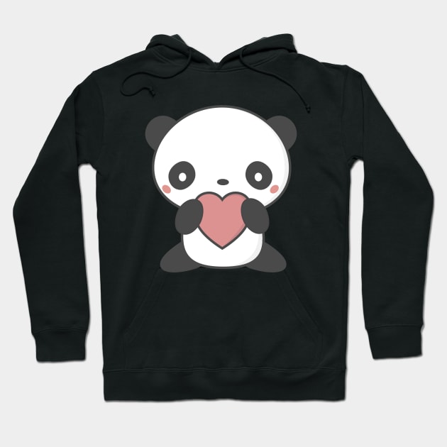 Kawaii Cute Panda With A Heart T-Shirt Hoodie by wordsberry